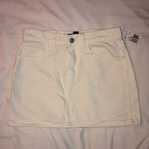 White Denim Mini Skirt